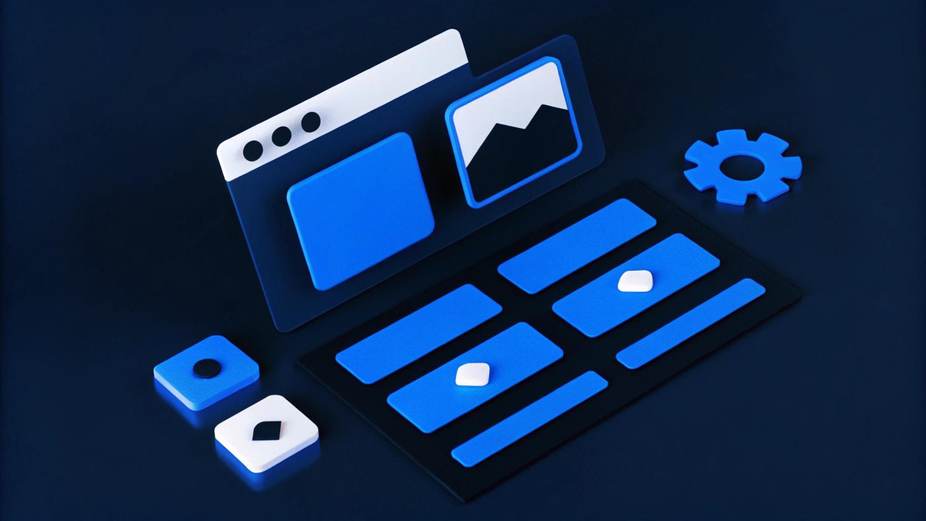 Animated rendering of a CMS platform on a laptop