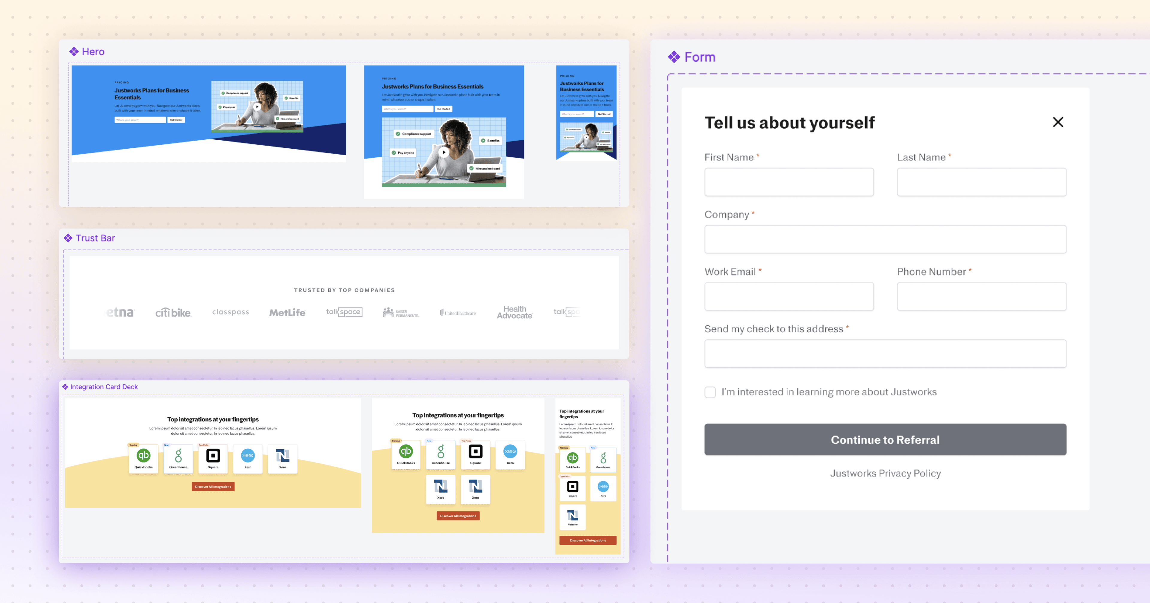 Justworks design system snapshot