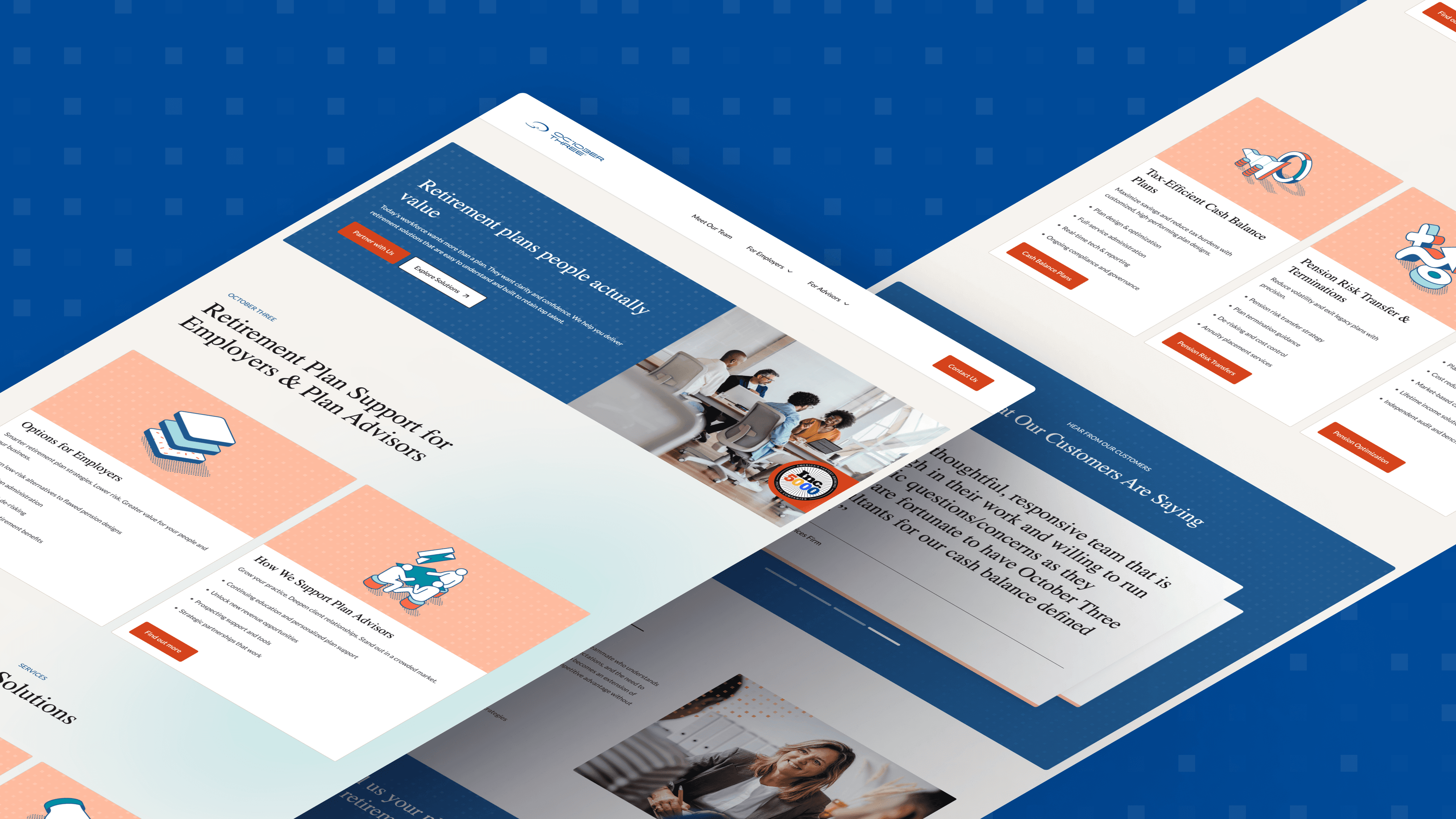 October Three homepage design shot