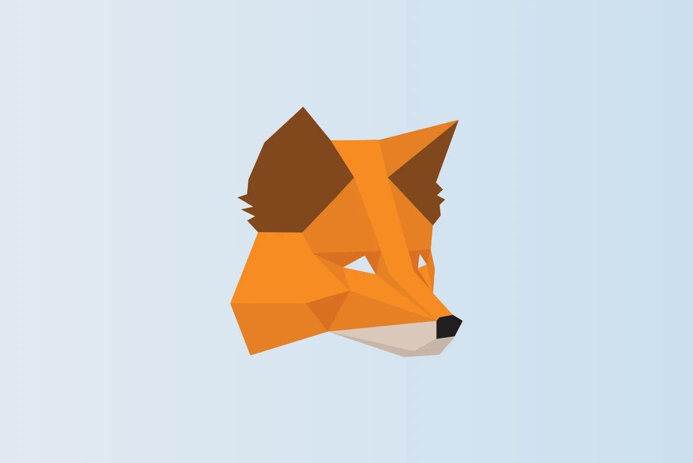 metamask 2x A 3D asymmetrical fox logo design.