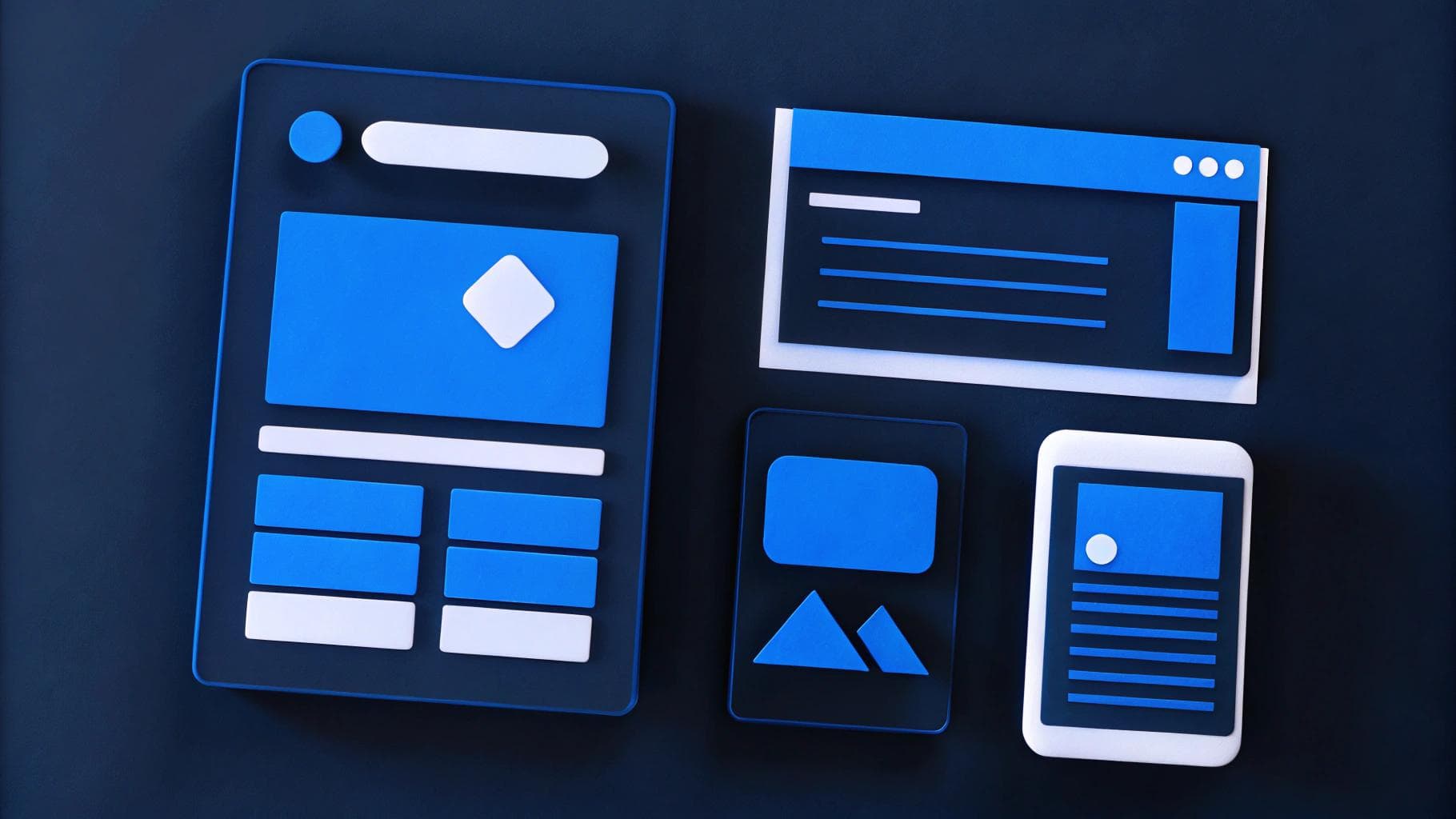 rendering of a website redesign across devices