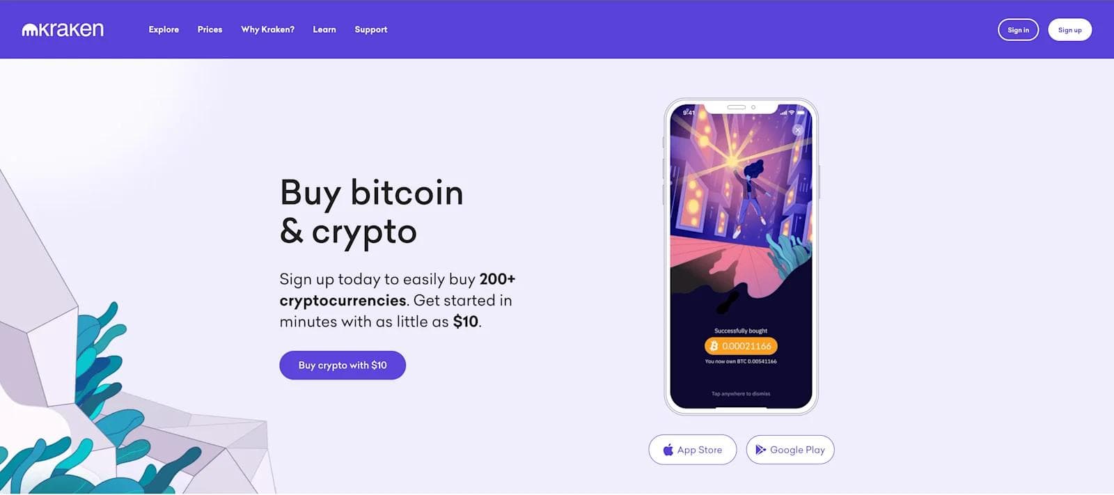 kraken-homepage A screenshot of Kraken's homepage.