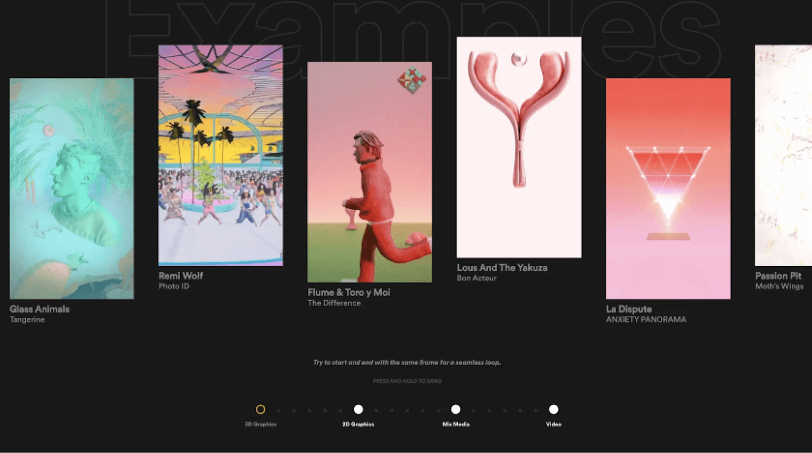 spotify 2 A colorful image grid showcasing album art with titles for various artists like Glass Animals and Flume.