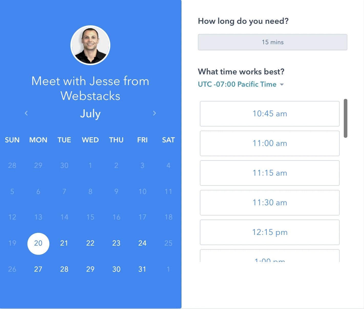 hubspot-meetings-link Webstacks meetings link on HubSpot.