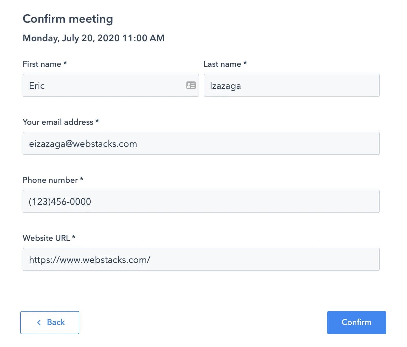 hubspot-meetings-link-form Add multiple fields to capture more information with a HubSpot form.