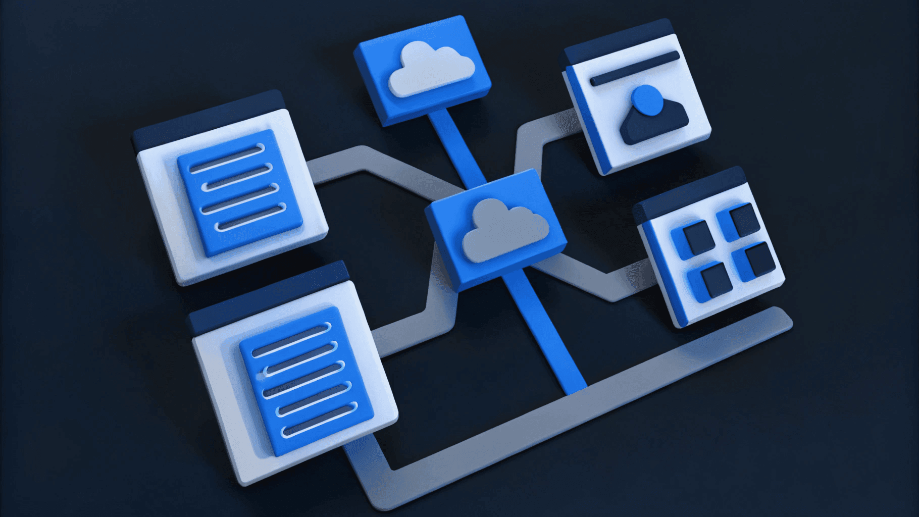 rendering of a web site transforming from static to dynamic