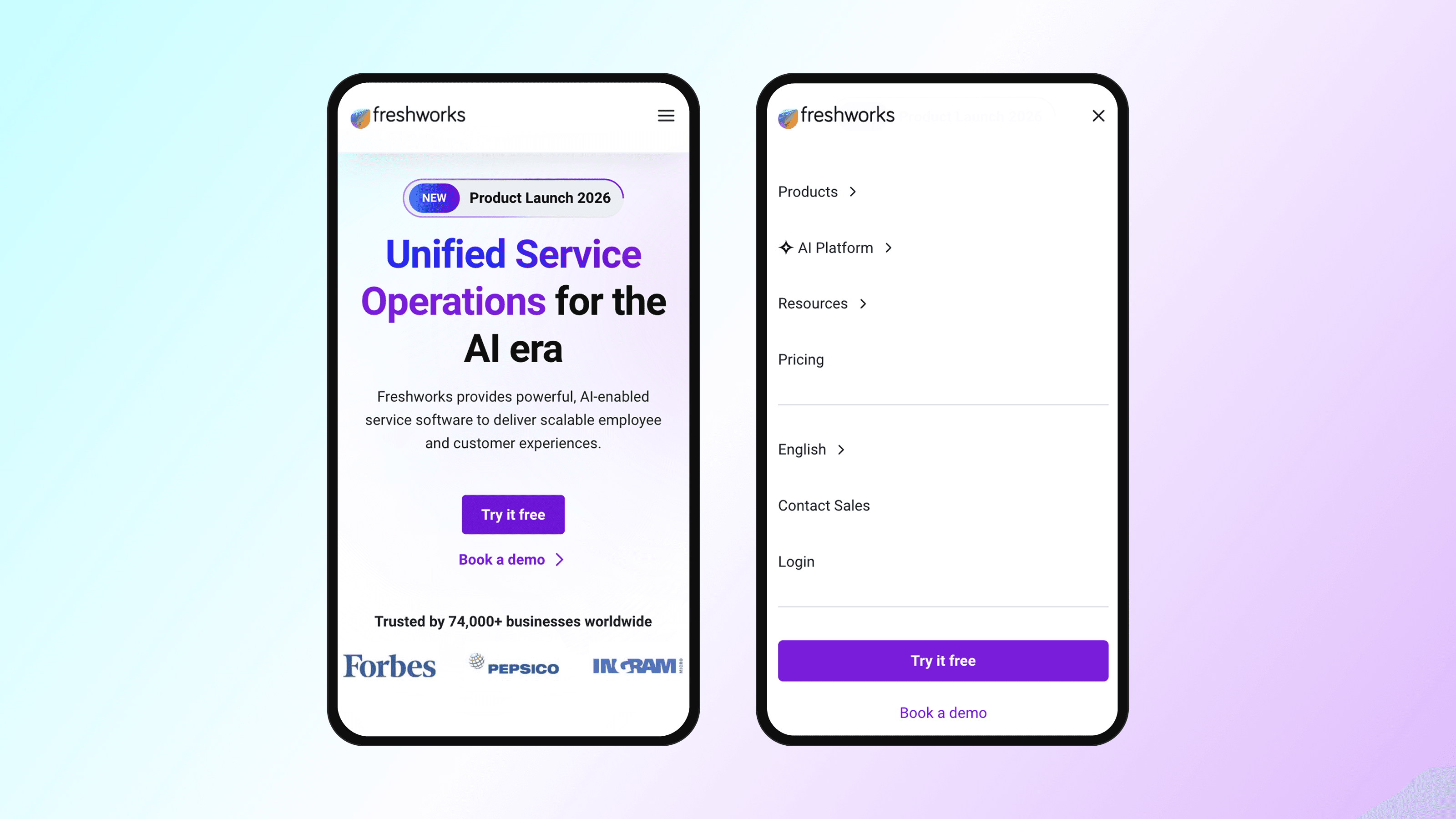 Freshworks mobile design