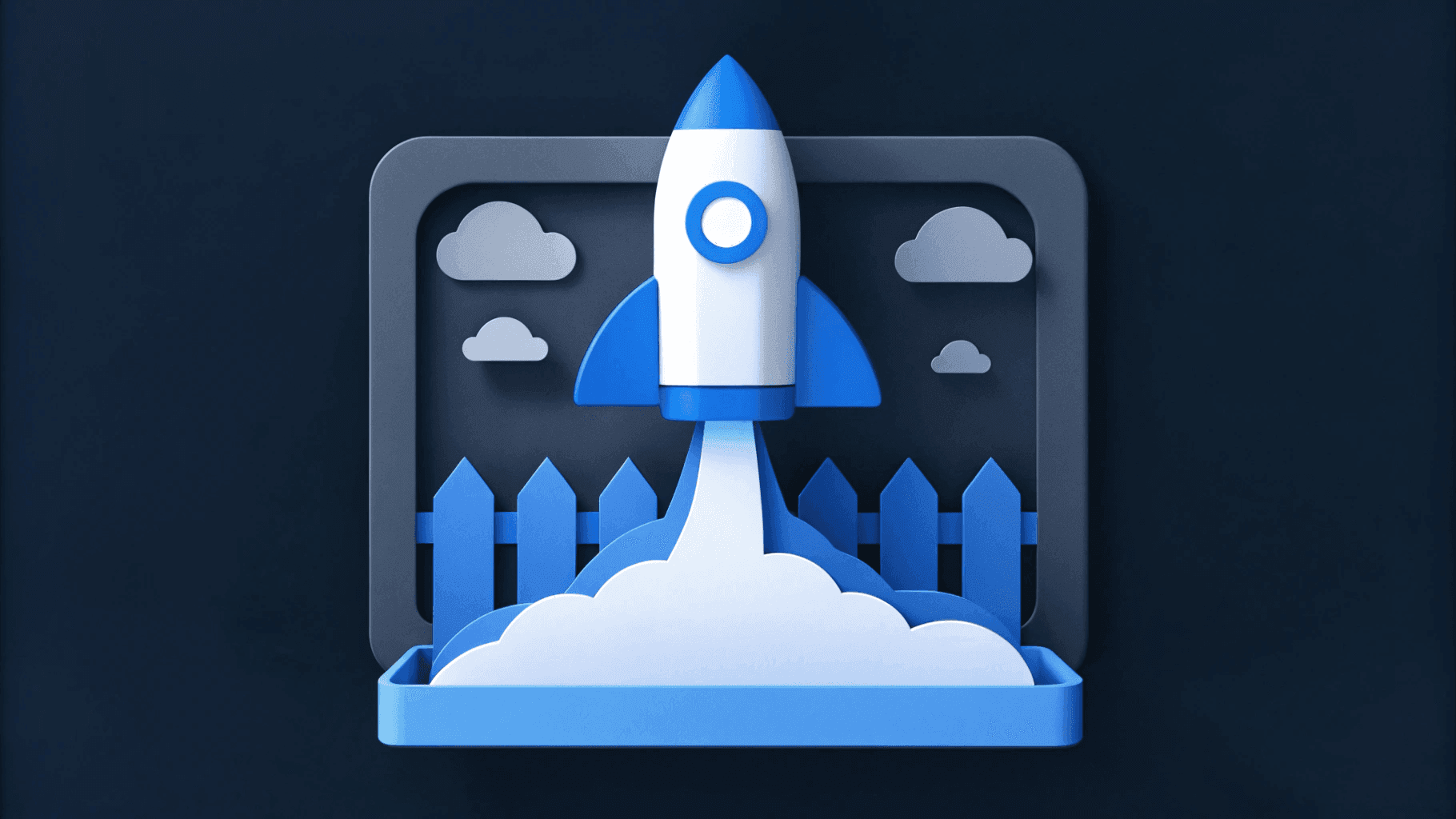 illustration of a rocket on a webpage to indicate AI-driven deployment