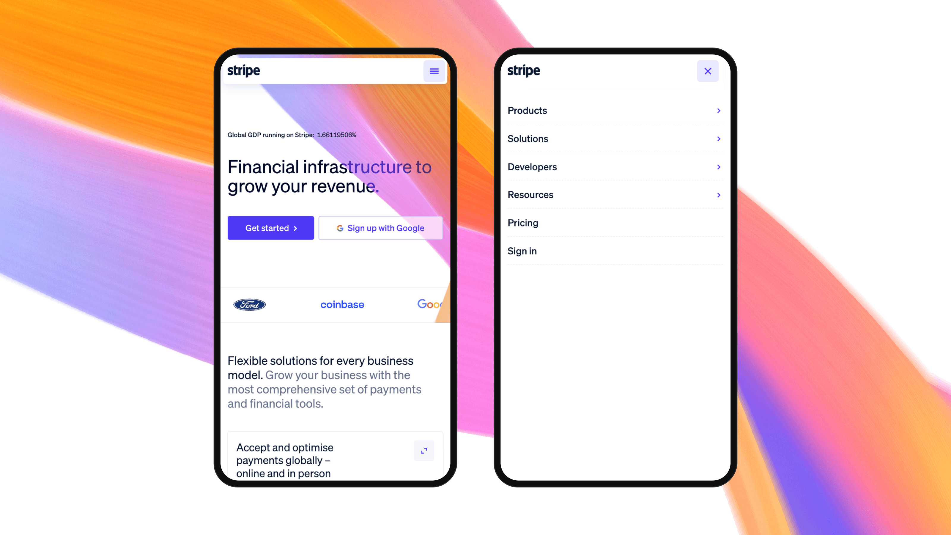 Stripe mobile design