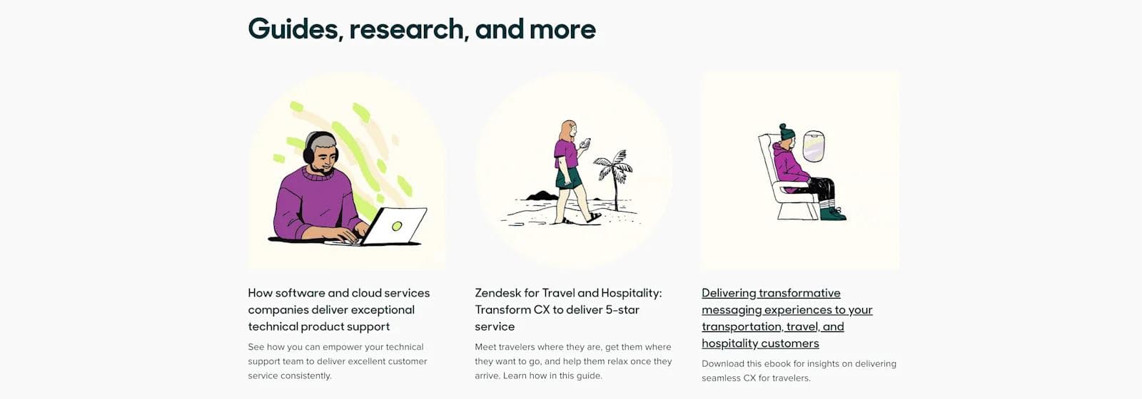 zendesk-guides-illustrations Thumbnails for Zendesk's guides and research content.