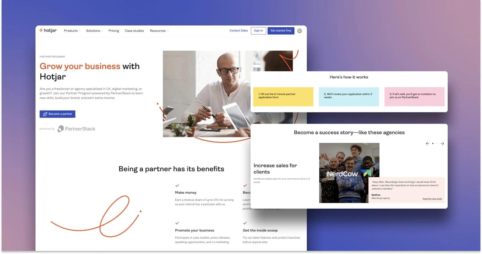hotjar-partners-page Screenshots from the HotJar partners page.