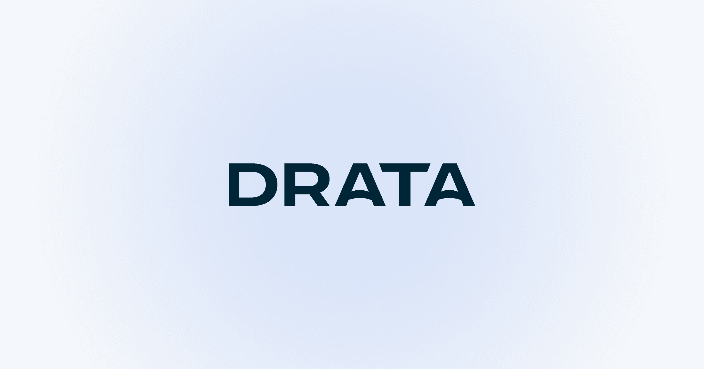 Text graphic featuring the word "DRATA" in dark blue against a light blue gradient background.