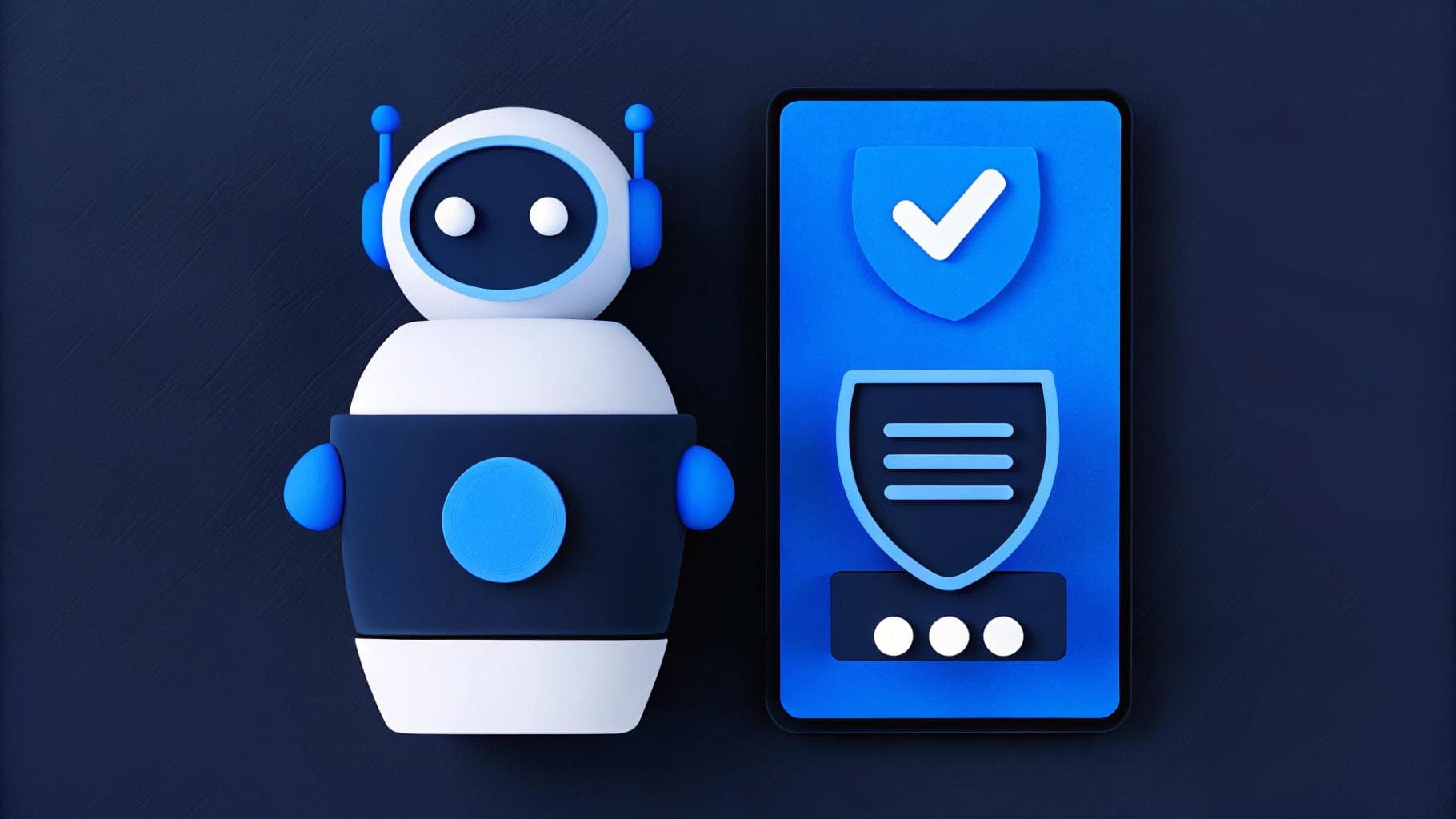 image of a robot and a secure webpage