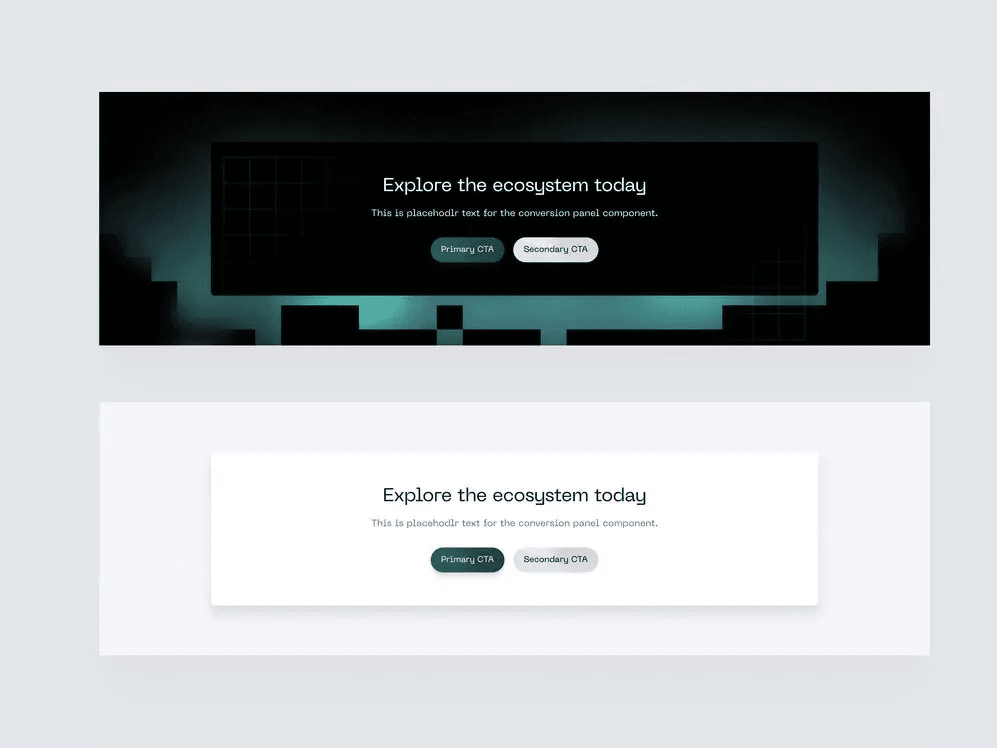 Molecules - like conversion panels - from the Trust Machines design system.