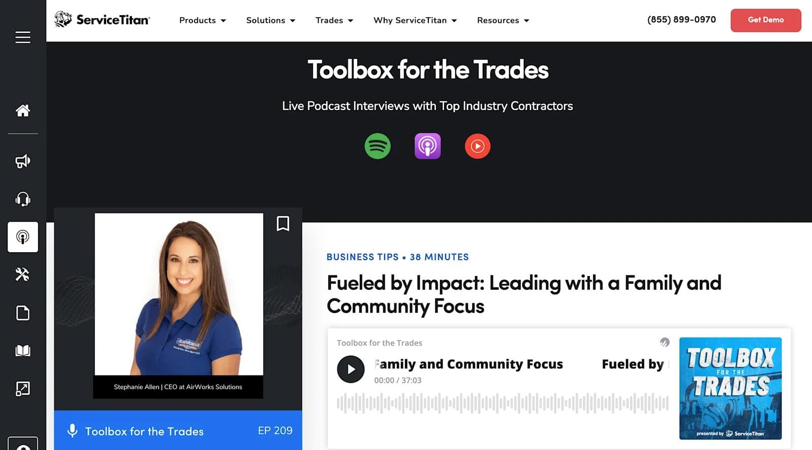 servicetitan podcast Podcast episode featuring Stephanie Allen, discussing leadership with a family and community focus.