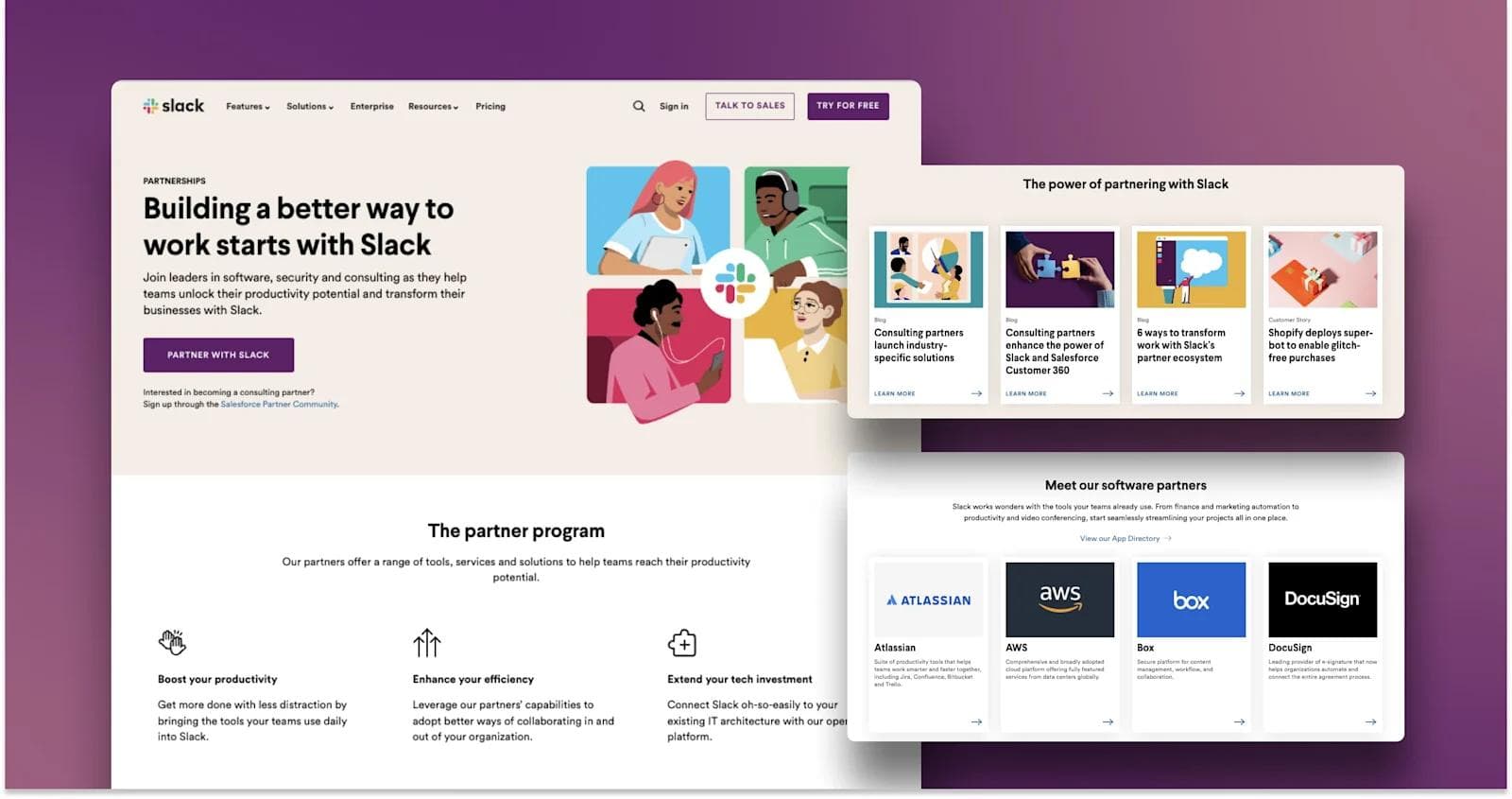 slack-partners-page Slack's partner landing page.