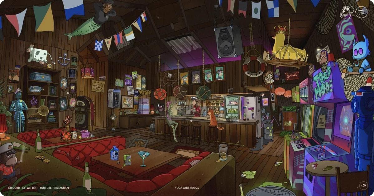 bored-ape-homepage A lively animated bar scene filled with colorful characters, eclectic decor, and a cozy, whimsical atmosphere.