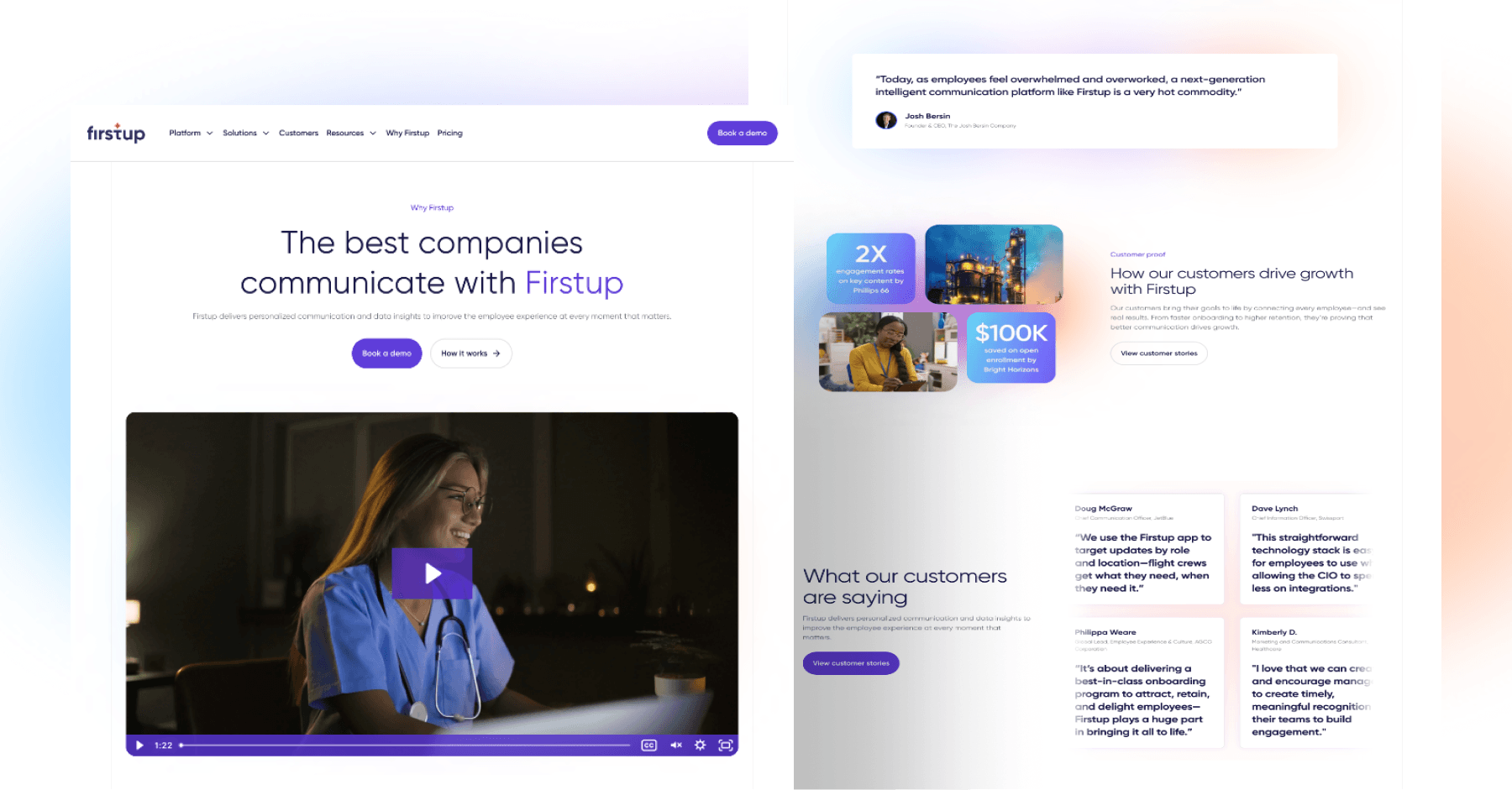 Why Firstup page design