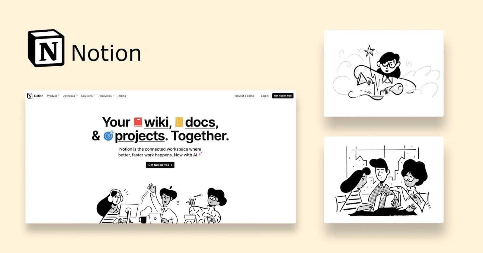 notion-illustration-collage A collage of illustrations from Notion's home page.