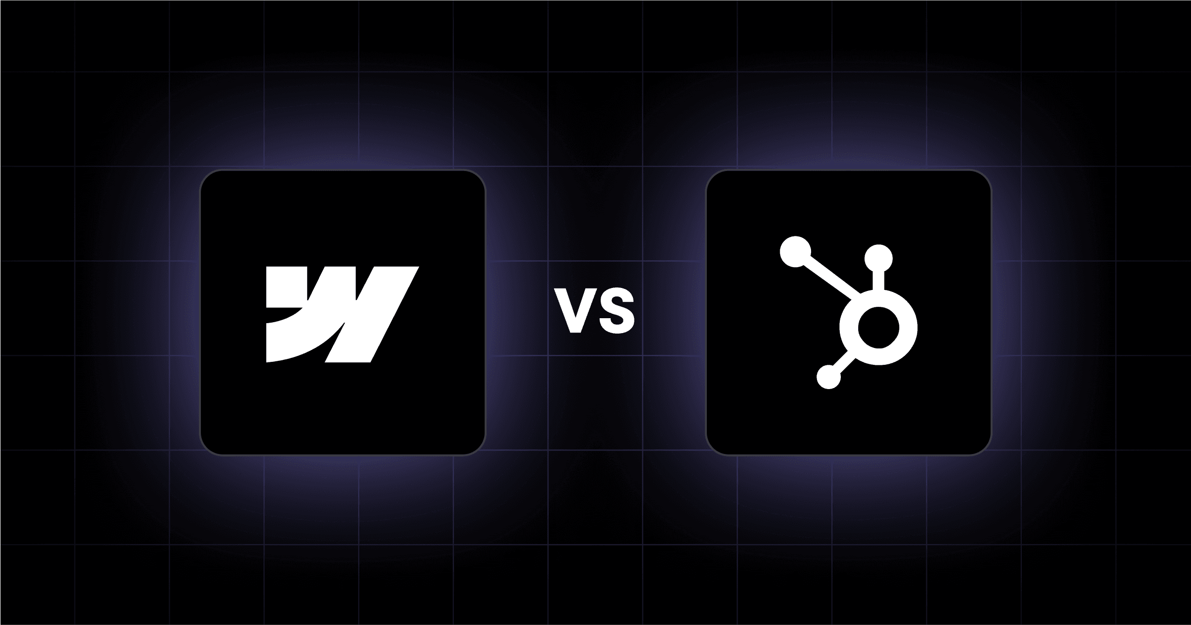 Logo comparison: left logo is bold, right logo features interconnected nodes, on a dark grid background.