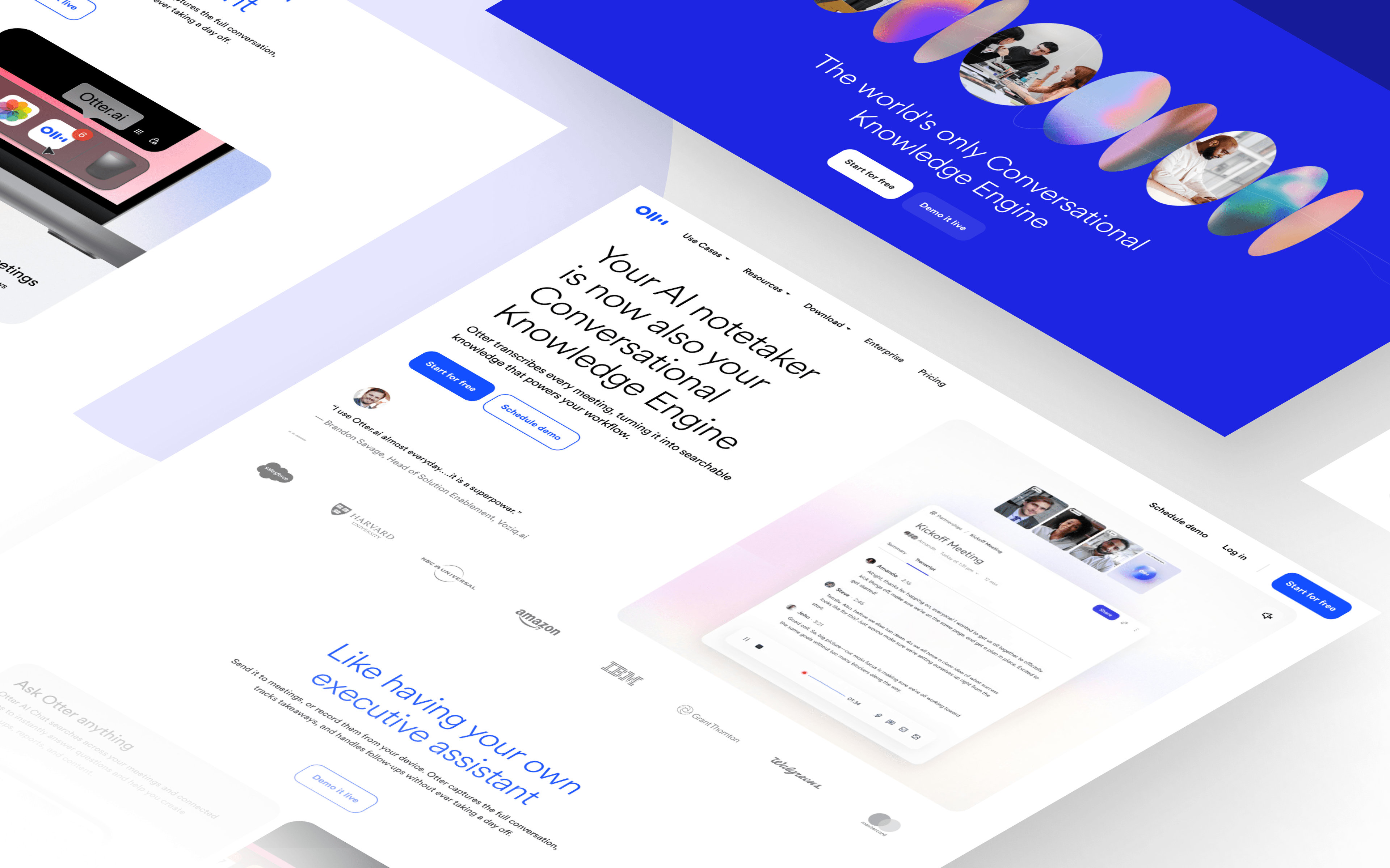 Otter AI homepage design