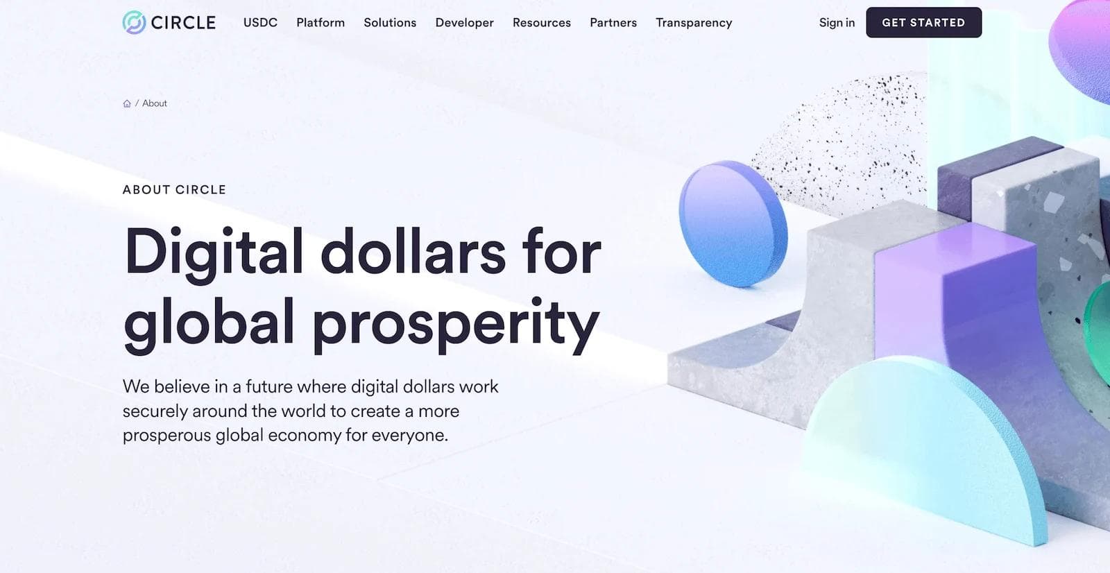 circle about About Circle: Promoting digital dollars for a prosperous global economy with a secure financial future.