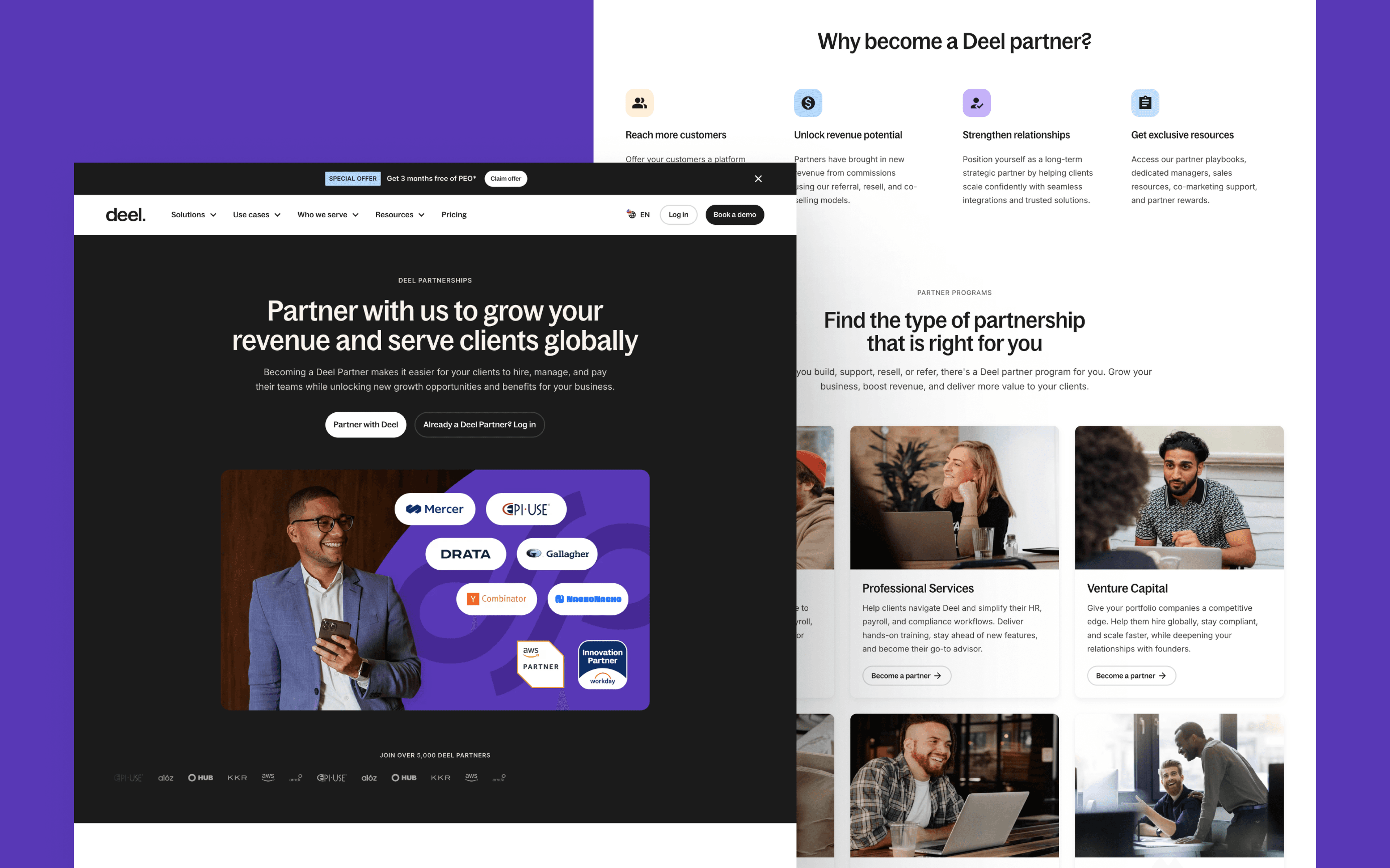 Deel partner page design