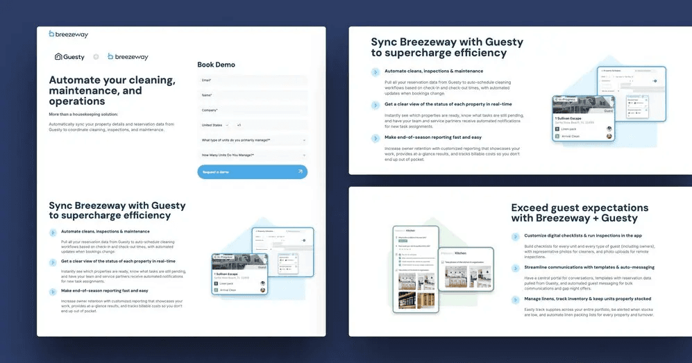 Breezeaway and Guesty platform demonstration for automating cleaning and maintenance operations.