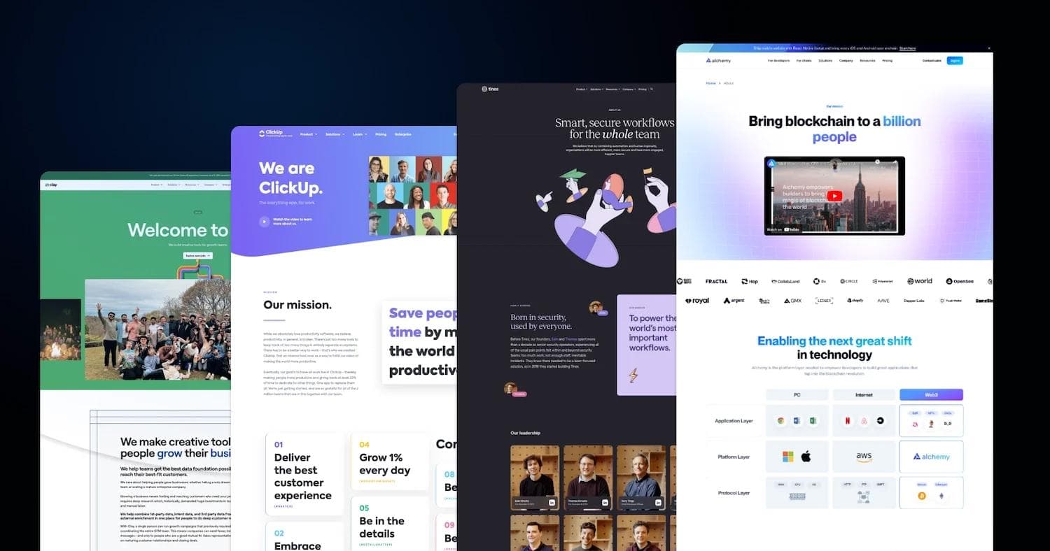 Discover 16 inspiring examples of About Us pages in B2B & SaaS. Discover design tips for better UX.