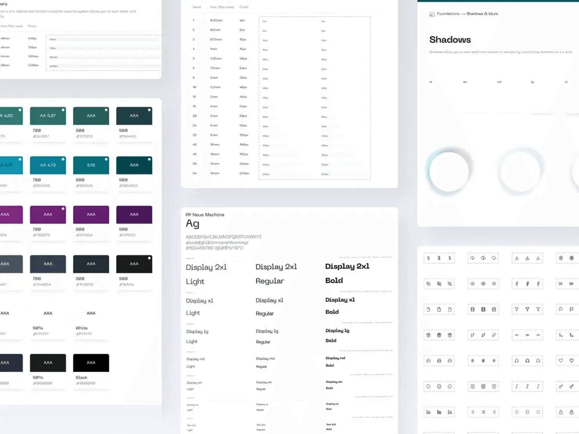 Atoms from the Trust Machines design system.