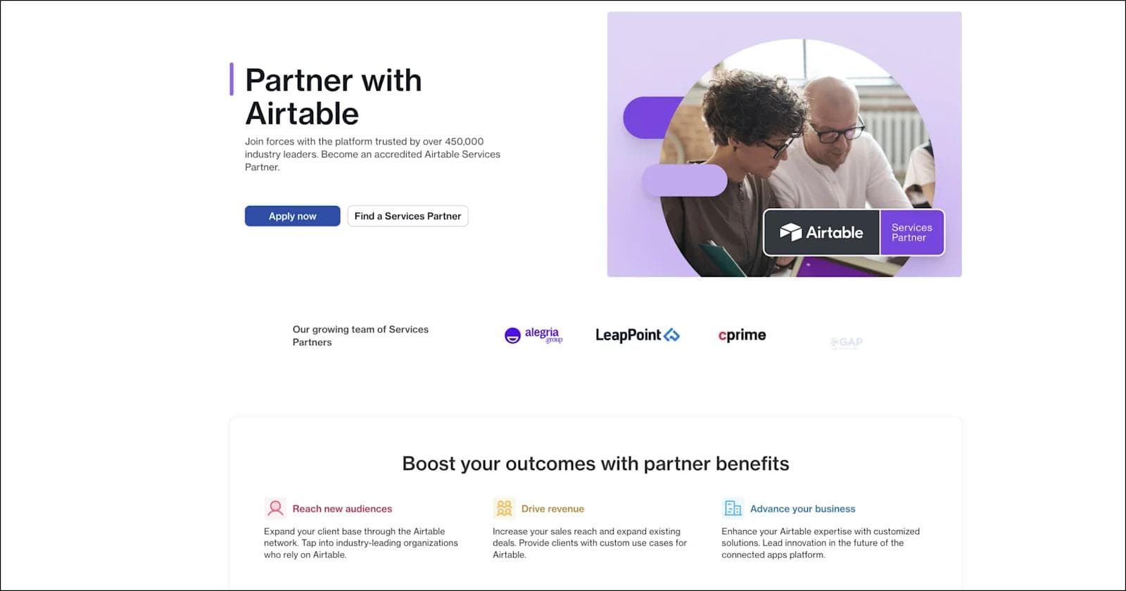 airtable-partners-benefits Airtable's partner benefits component.