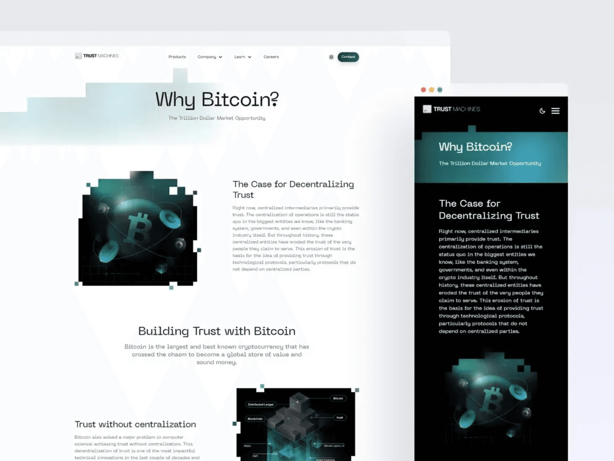 Page layout for the "Why Bitcoin" page.