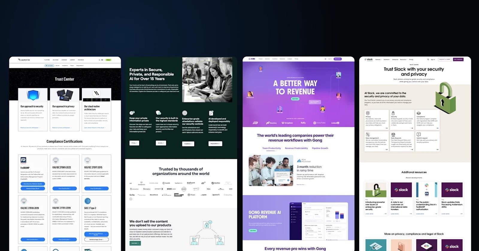 Discover Trust Center examples that improve transparency, compliance, and security on B2B websites.