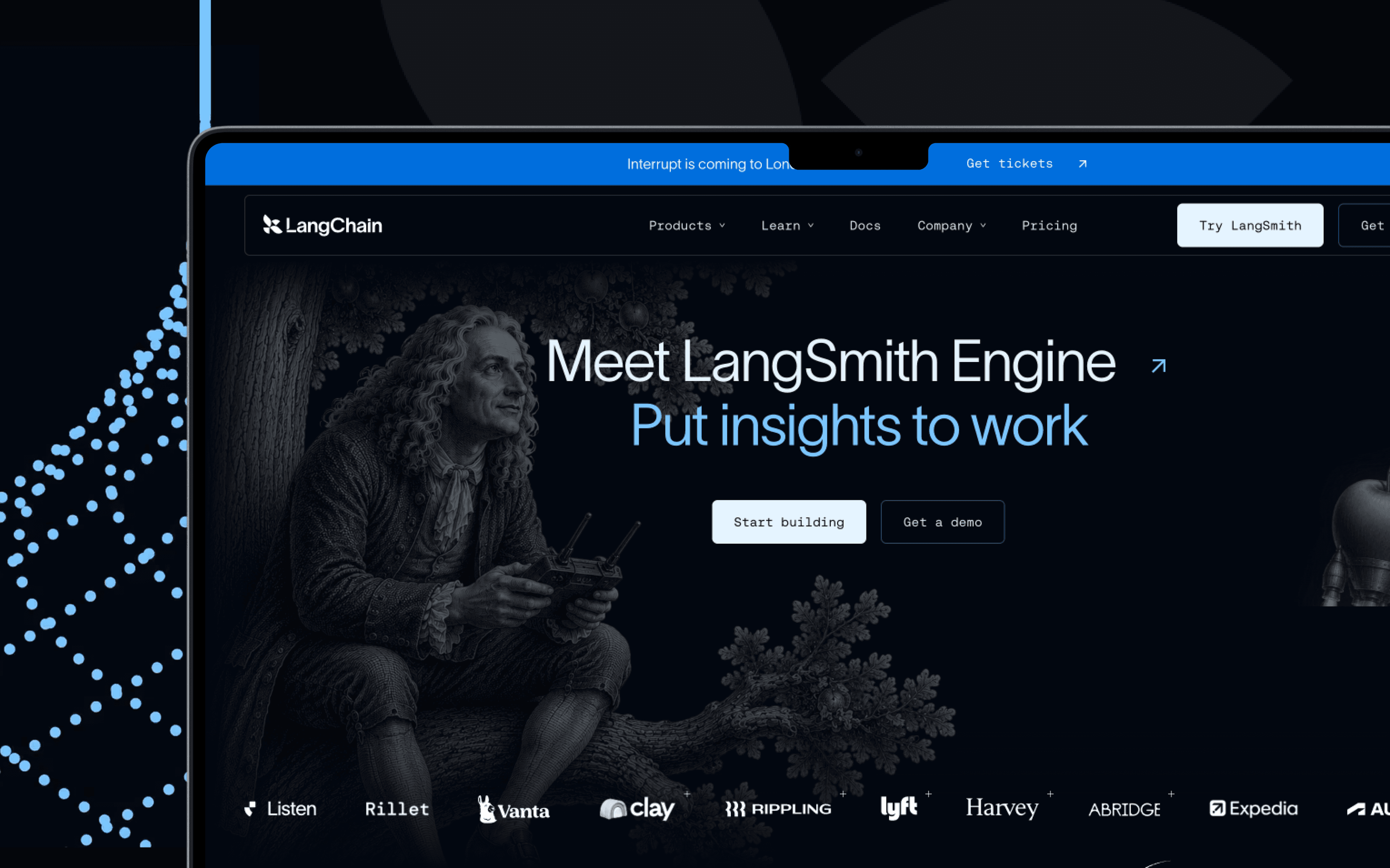 LangChain homepage design