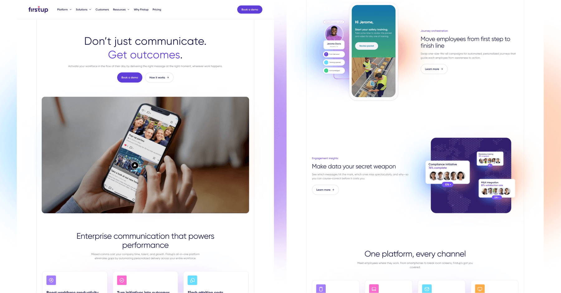 Firstup homepage design