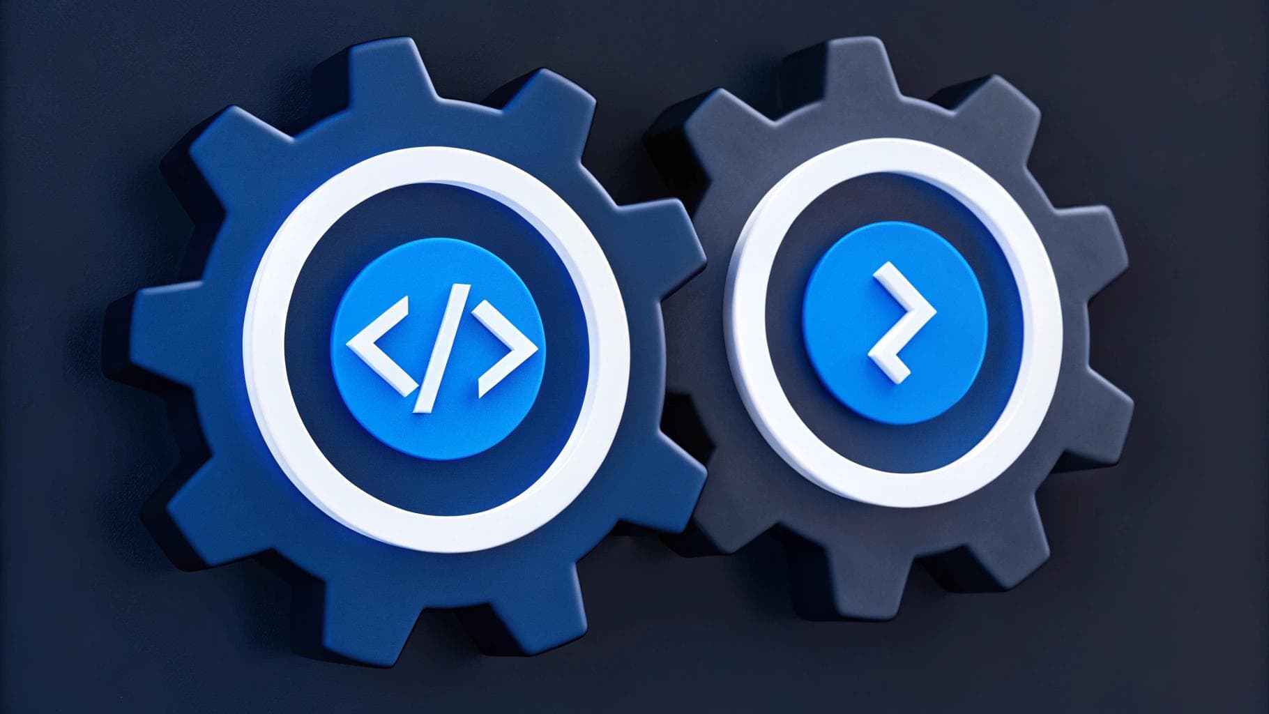 two gears connected, representing two teams working together