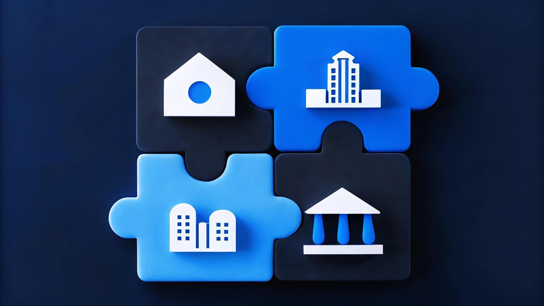 Puzzle pieces depicting different CMS elements