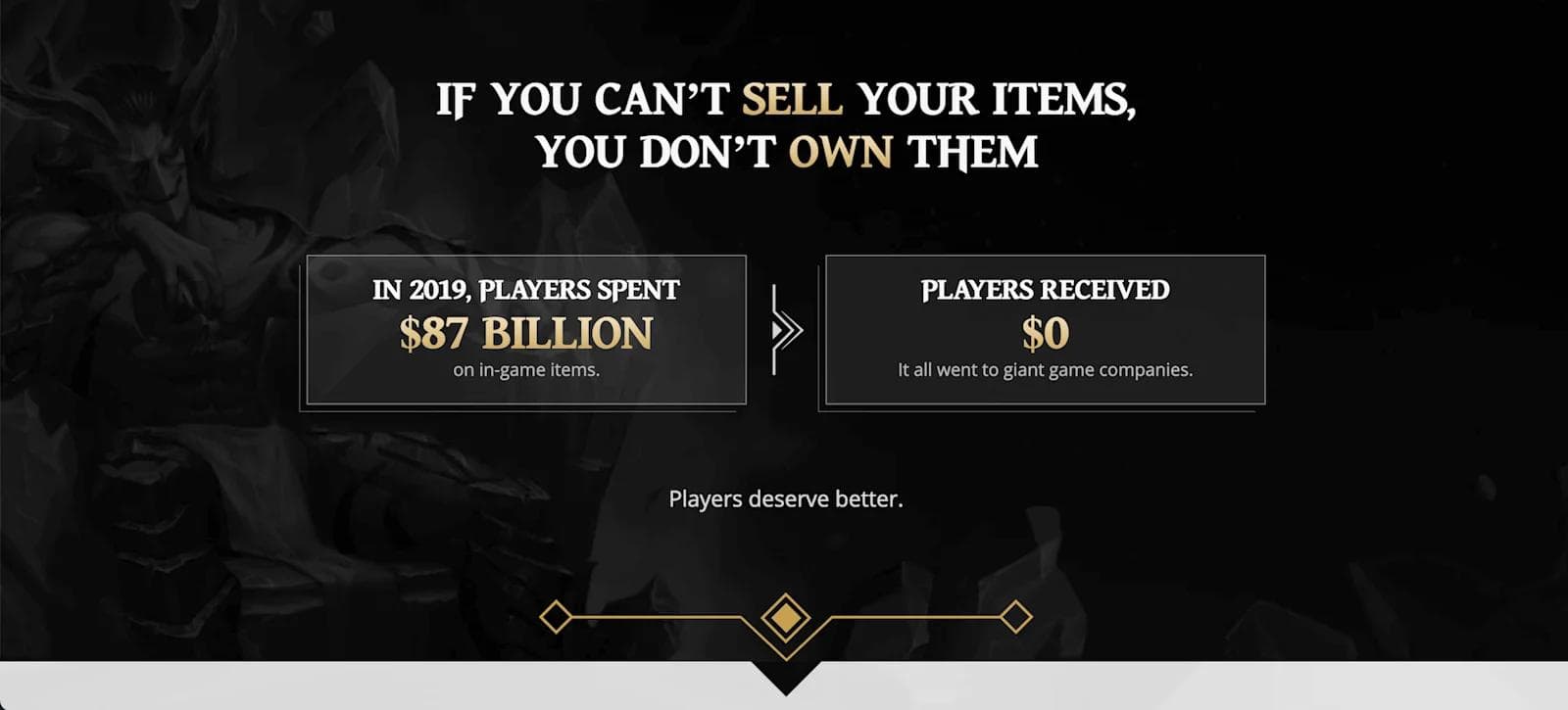 gods 2 Branded card carousel in a fantasy-style format for the crypto collectable video game, God's Unchained.