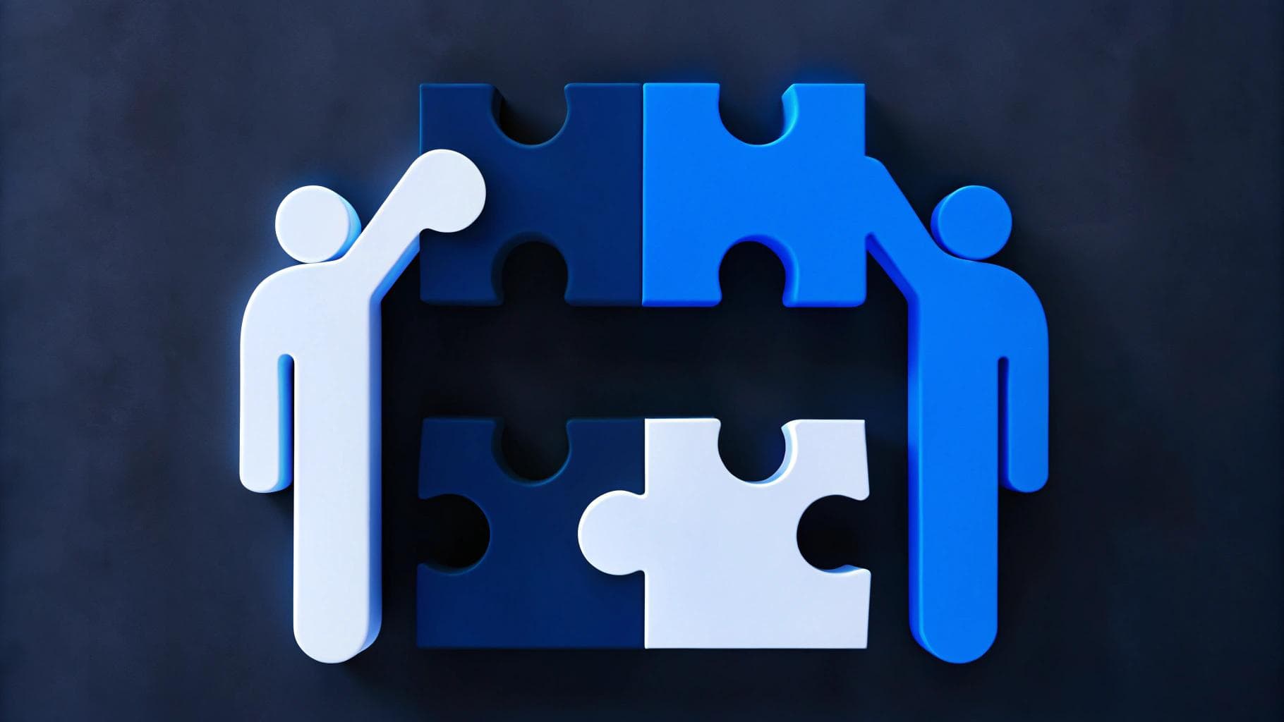 two people connecting by puzzle pieces