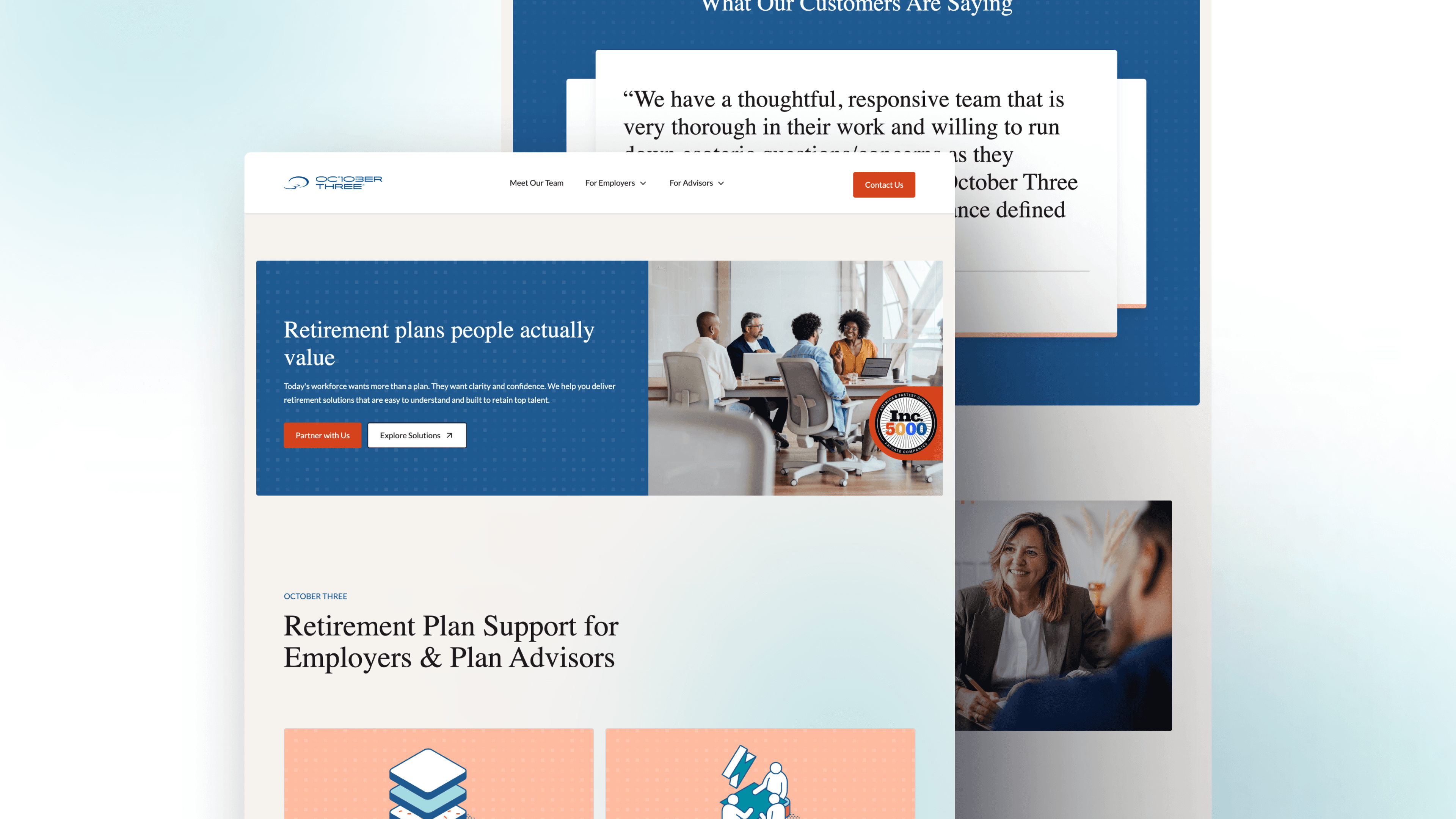 October Three final homepage design