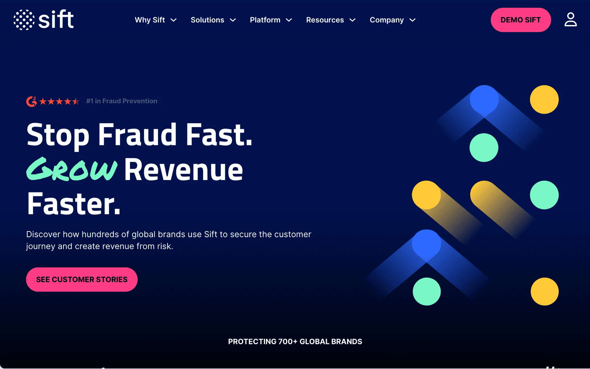 Sift fintech homepage web design
