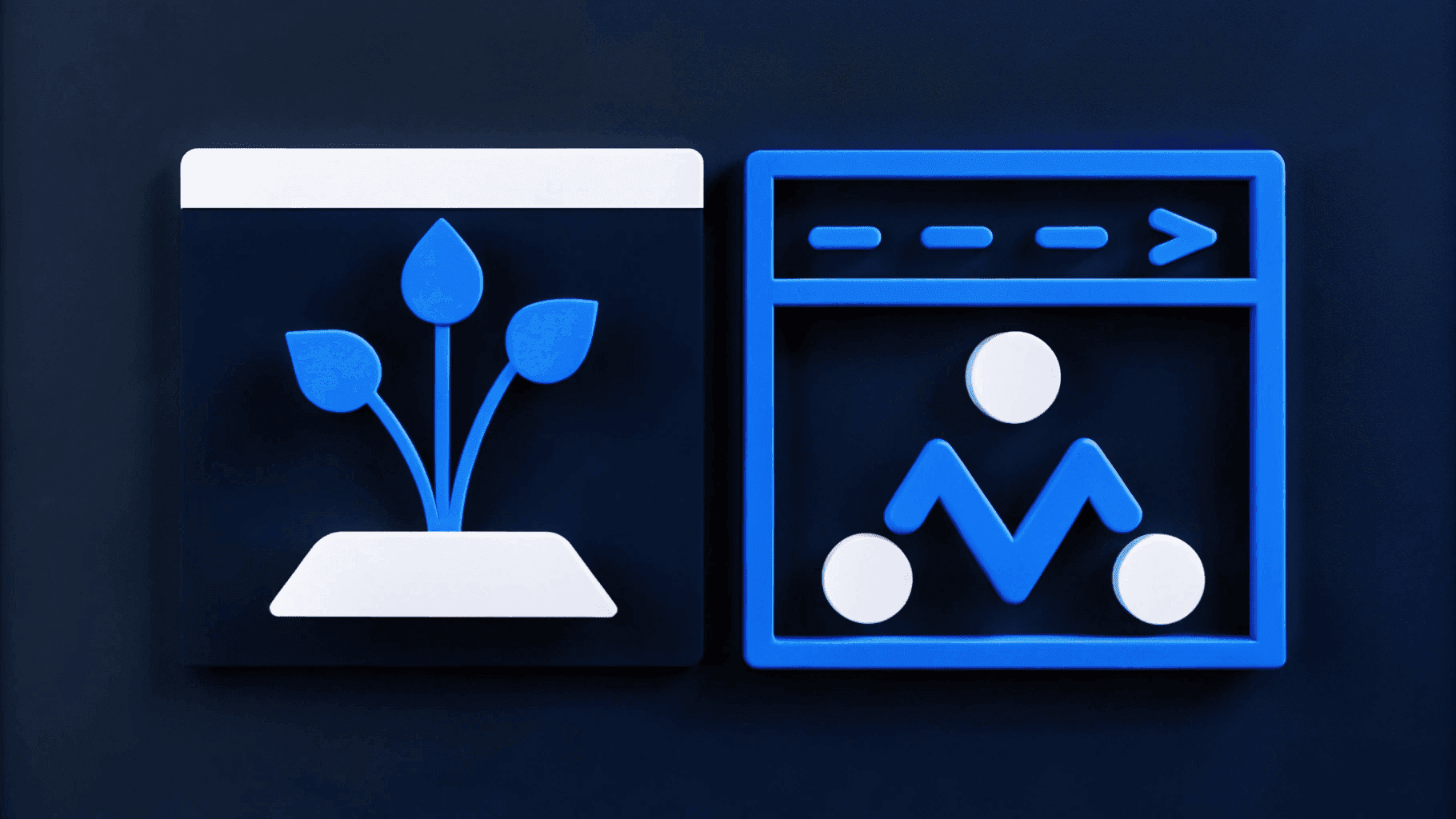 Illustration of two different versions of a webpage