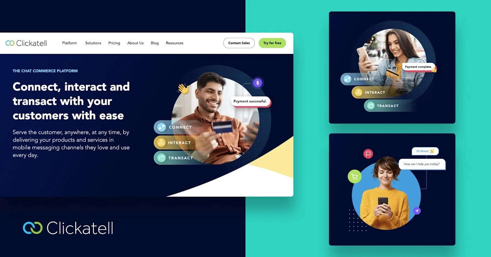 Clickatell A collage of Clickatell's illustrations.