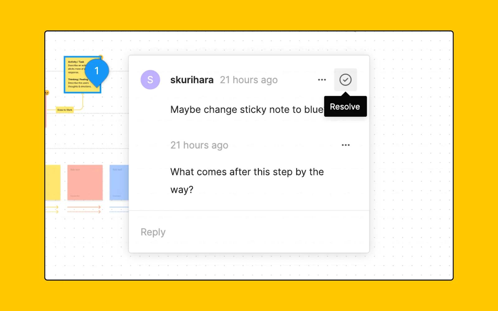 An image of Figma's feeedback feature.