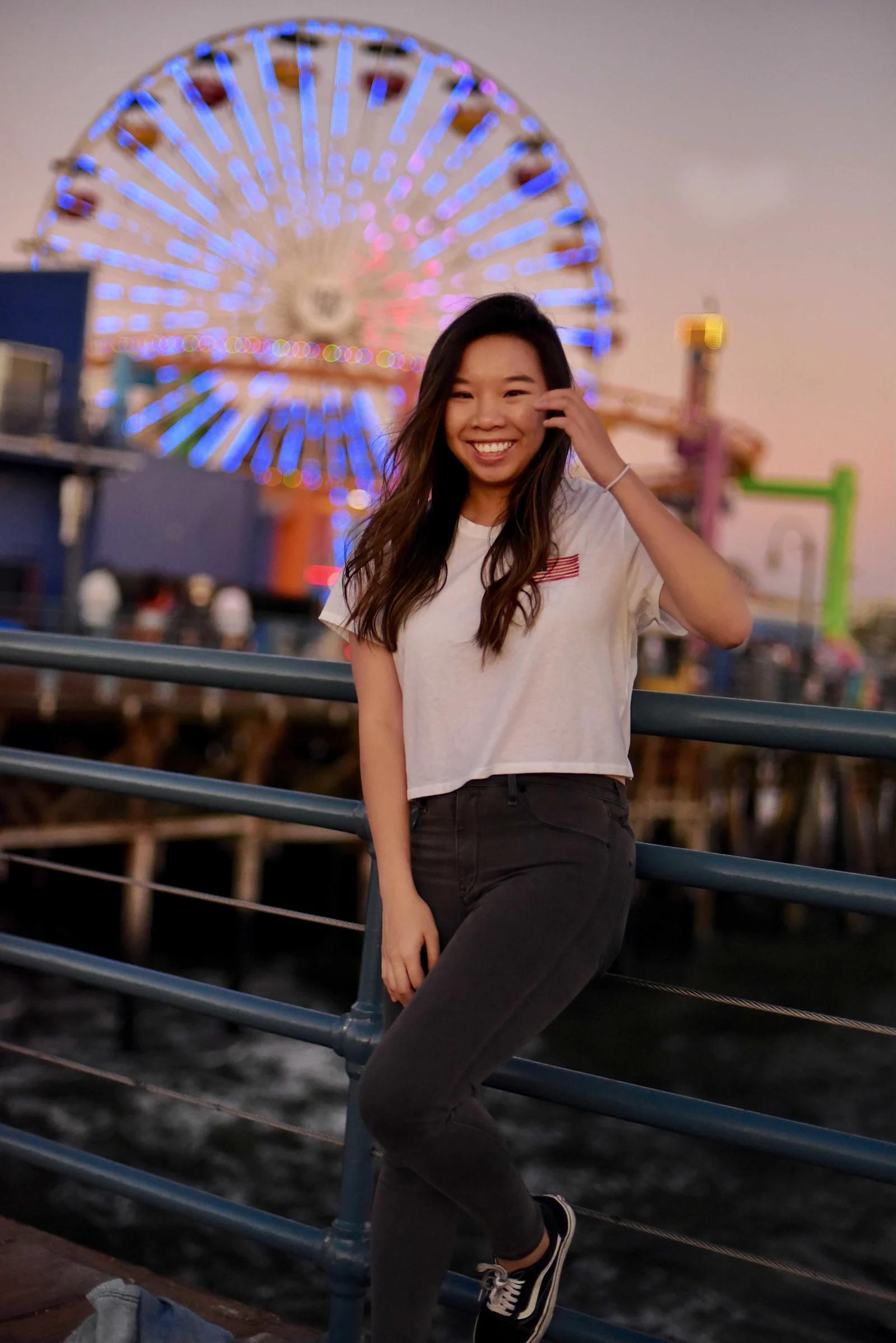 Tracy Yu at Santa Monica Pier.