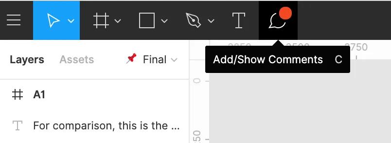 An image of how to access Figma's feedback feature.