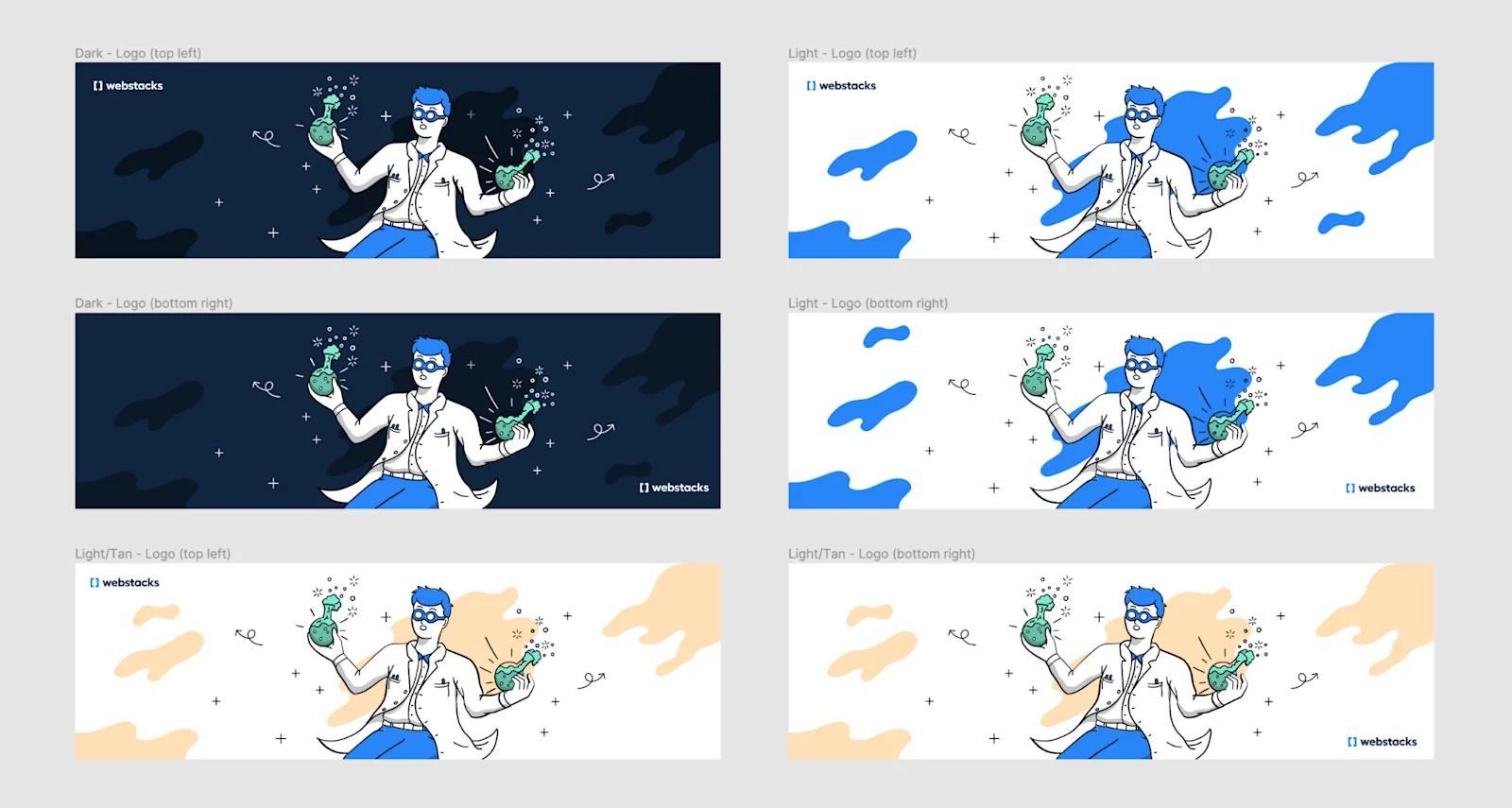 A screenshot of six variants of a design in Figma.