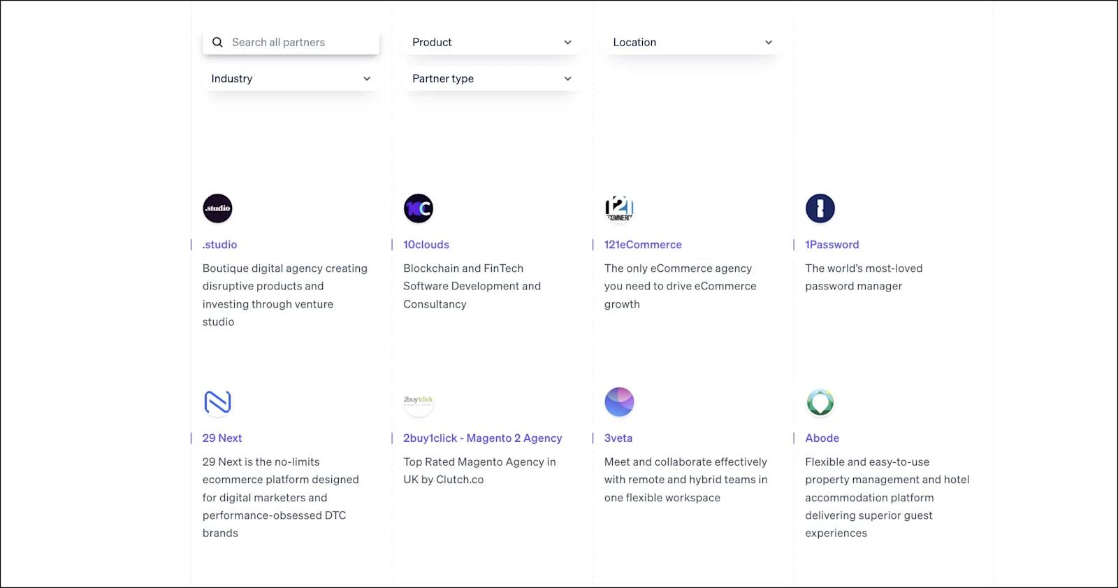Stripe's partner directory.