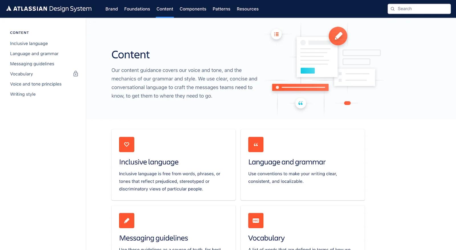 An image sharing Atlassian's guidance on how to use their style of language.