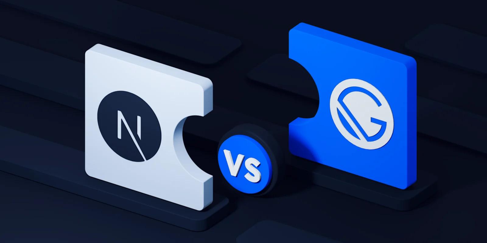A custom 3D render of the Gatsby and Next.js logos.